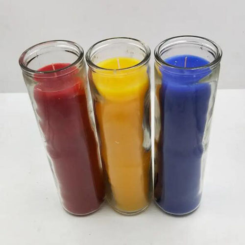 7 days religious prayer candles in glass jars