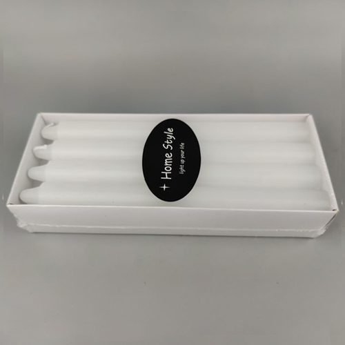 white straight dinner candles