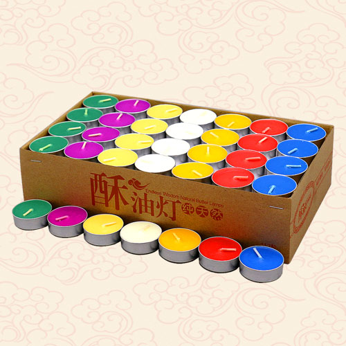 tealight butter candles in 7 colors