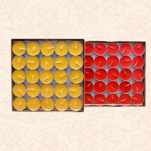 tealight butter candles (red, yellow)